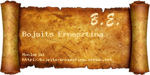 Bojsits Ernesztina névjegykártya